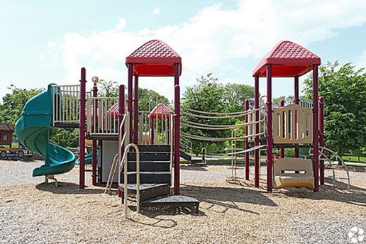 Children's play park with woodchips
